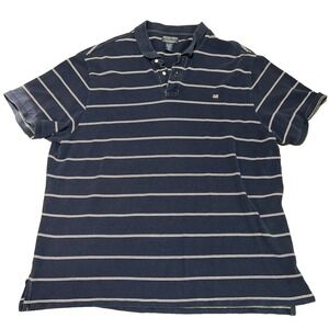Polo‎ Jeans Ralph Lauren Polo Shirt Mens 2XL Blue Striped Short Sleeve 90s EUC